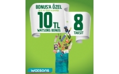 Bonus'a zel Watsons'da 10 TL Watsons Bonus Hediye!
