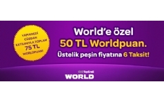 Ereyon.com'da World'e zel 75 TL'ye Varan Worldpuan Hediye