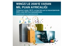 Wings'le 2500'e Varan Mil Puan Ayrcal