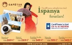 Cafe Tur'da spanya turlarnda CardFinans'a zel 12 taksit ve % 10 indirim!