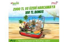 Jolly Tur'da Bonus'lulara 100 TL Bonus!