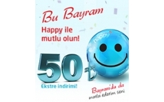 Happy Kart'tan Size zel 50 TL Extra ndirim!