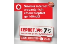 Vodafone Cepnet ilk 3 ay %50 �ndirimli