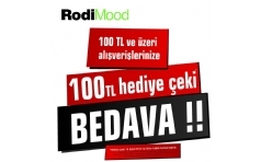 RodiMood'da 100 TL ve zeri Alverie 100 TL Hediye eki!