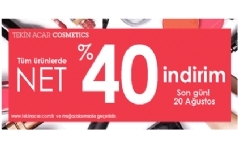 Tekin Acar Cosmetics'te Net %40 ndirim