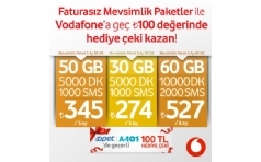 Faturasz Mevsimlik Paket ile Vodafone'a Ge, Hediye eki Kazan