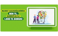 Bonus ile Nisan Ay Market Harcamalarnza 1.000 TL Bonus Hediye