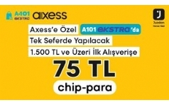 A101 Ekstra'da Axess'lilere 75 TL chip-para!