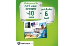 Markapon.com'da Bonus'a zel 6 Taksit ve %10 Bonus Hediye