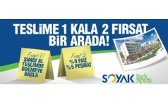 Soyak Park Aparts'ta Teslime 1 Kala 2 Frsat Bir Arada