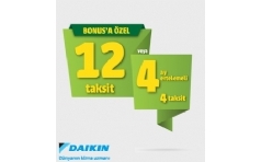 Daikin'da Bonus'a zel pein fiyatna 12 taksit veya 4 ay ertelemeli 4 taksit frsat!