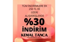 Kemal Tanca'da Ekstra %30 ndirim!