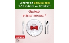 Schafer'da Bonus'a zel %10 ndirim ve 12 Taksit!