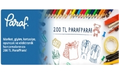 Paraf ile Okul Alışverişlerinize 200 TL ParafPara Hediye