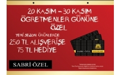 Sabri zel'den retmenler Gn'ne zel 75 TL Hediye!