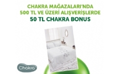 Chakra Maazalarnda Bonus'a zel 50 TL Chakra Bonus Hediye