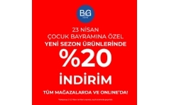 B&G Store'da 23 Nisan'a zel %20 ndirim