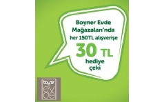 Boyner Evde Maazalarnda Bonus'a zel 30 TL Hediye eki Kampanyas