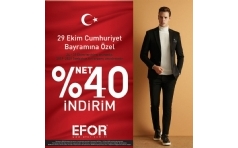 Efor'dan Cumhuriyet Bayram'na zel %40 ndirim!