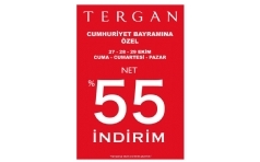 Tergan'da Cumhuriyet Bayram'na zel %55 ndirim
