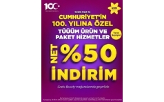 Gratis'ten Cumhuriyetin 100. Ylna zel Net %50 ndirim