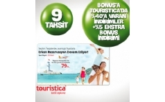 Touristica'da Bonus'a zel Ekstra %5 ndirim ve 9 Taksit Frsat
