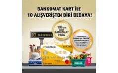 Vakfbank Bankomat Kart ile 10 Alveriten 1'i Bedava!