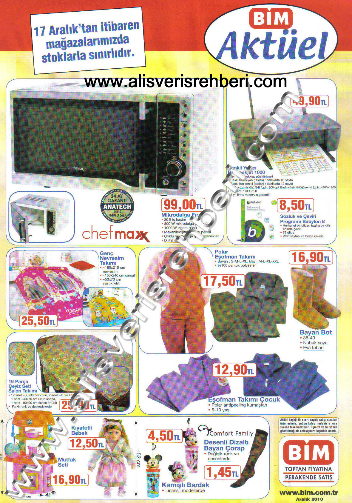Bim 17 Aralık 2010 Aktüel Ürünler Bim Aktüel Ürünler Market ve Gıda