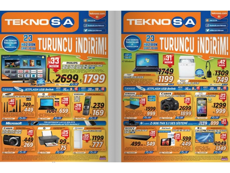 Teknosa 23 Haziran 2012 Turuncu ndirim