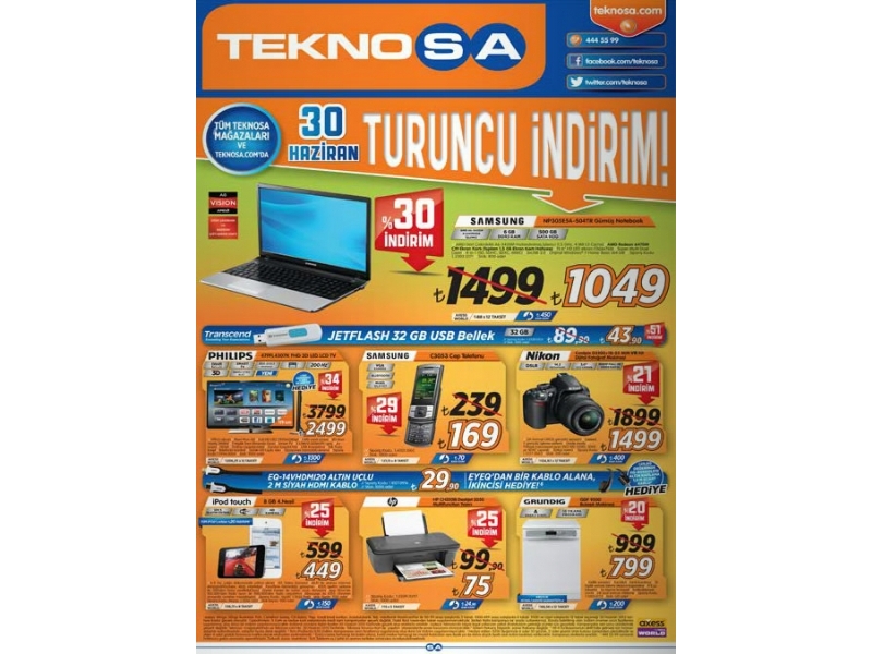 Teknosa 30 Haziran 2012 Turuncu ndirim - 2