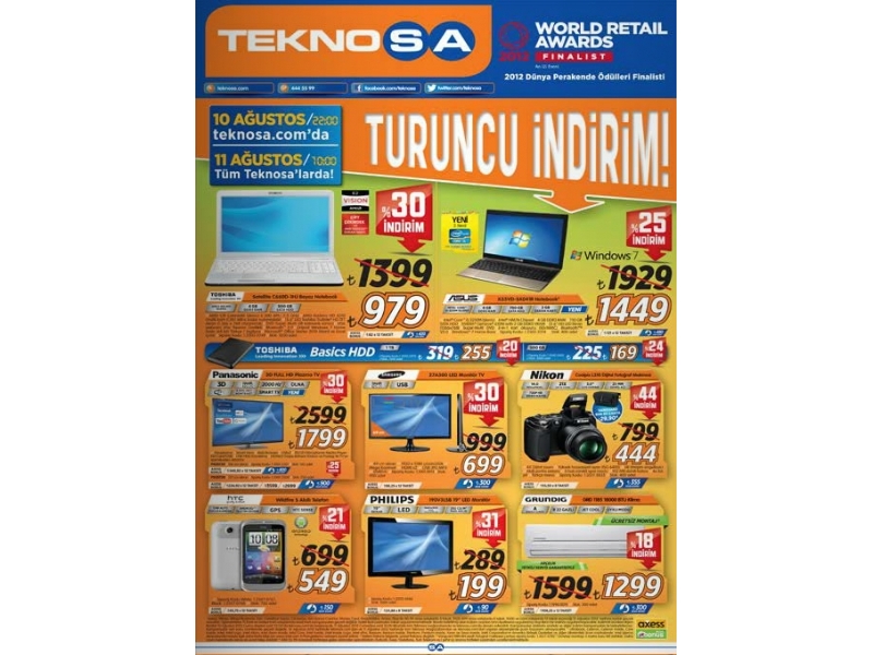 Teknosa 11 Austos Turuncu ndirim - 2