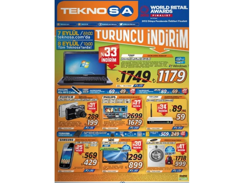 Teknosa 8 Eyll Turuncu ndirim - 2