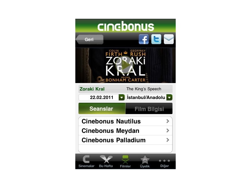 Cinebonus iPhone Uygulamas