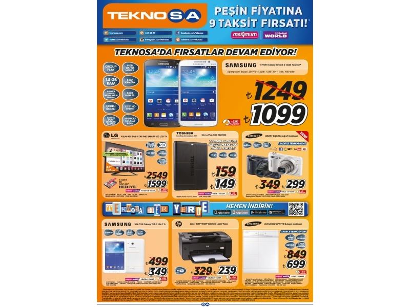 Teknosa 23 - 24 - 25 - 26 Mays 2014 Turuncu ndirim