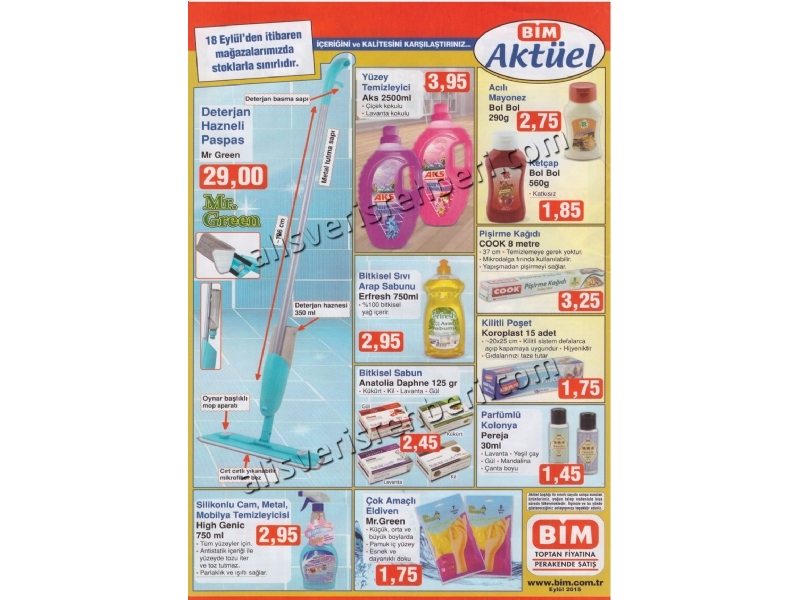 Bim 18.09.2015 Aktel rnler Katalogu - Deterjan Hazneli Paspas