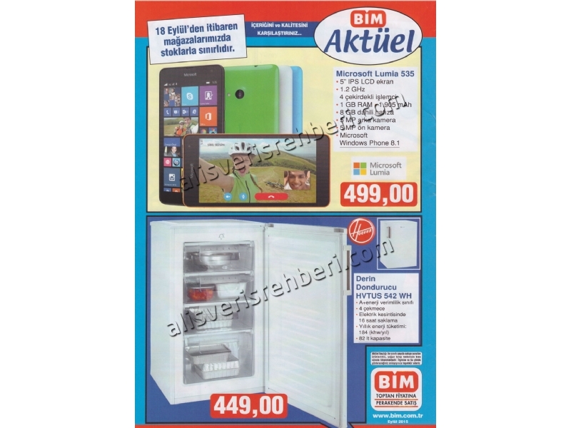 Bim Aktel rnler 18 Eyll 2015 - Microsoft Lumia 535 - Derin Dondurucu