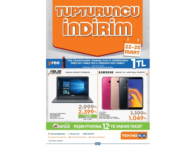 Teknosa 22 - 25 Mart Tupturuncu ndirim - 1