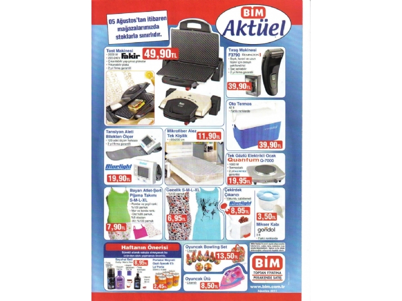 Bim 5 Austos 2011 Aktel rnler - Bim Market ndirimleri