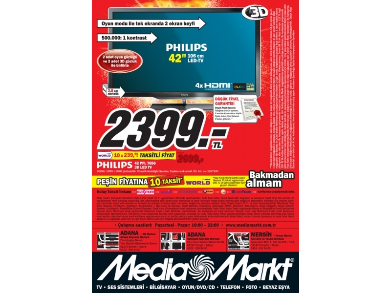 Media Markt 26 - 30Ekim 2011 Adana ve Mersin �ndirimleri