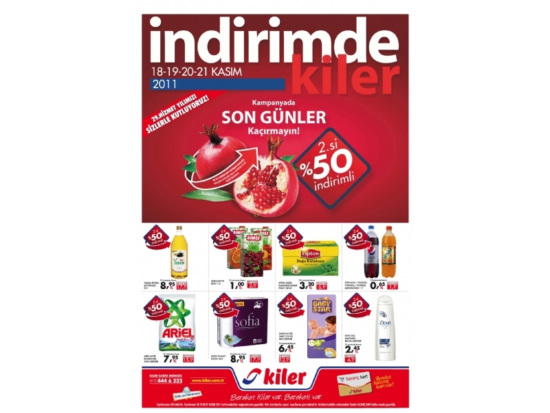 Kiler 18 - 21 Kasm 2011 HaftaSonu ndirimleri