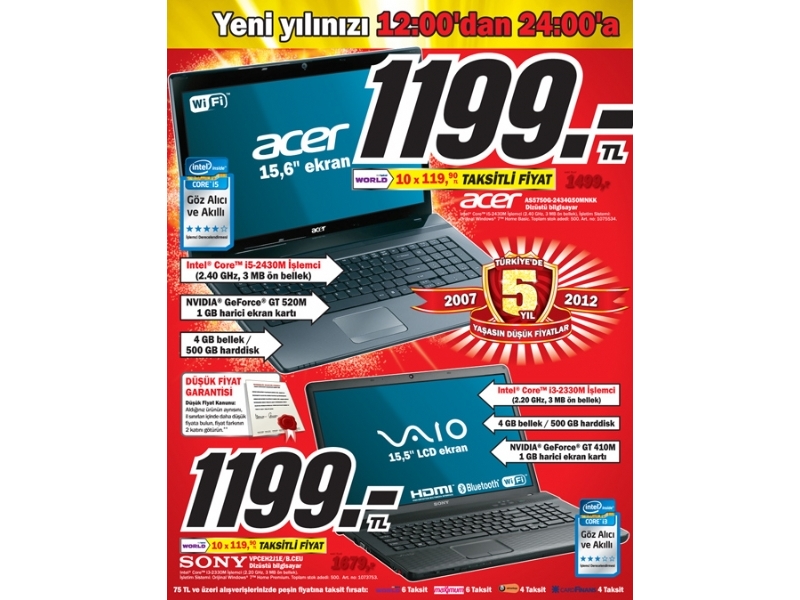 Media Markt  1 - 4 Ocak 2012 Yln lk ndirimleri