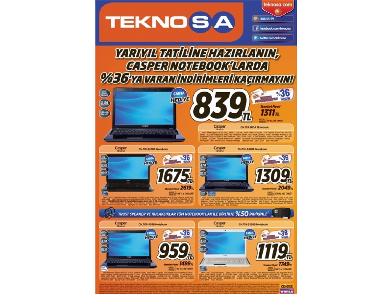 Teknosa Yaryl Tatili Casper Notebook Kampanyas