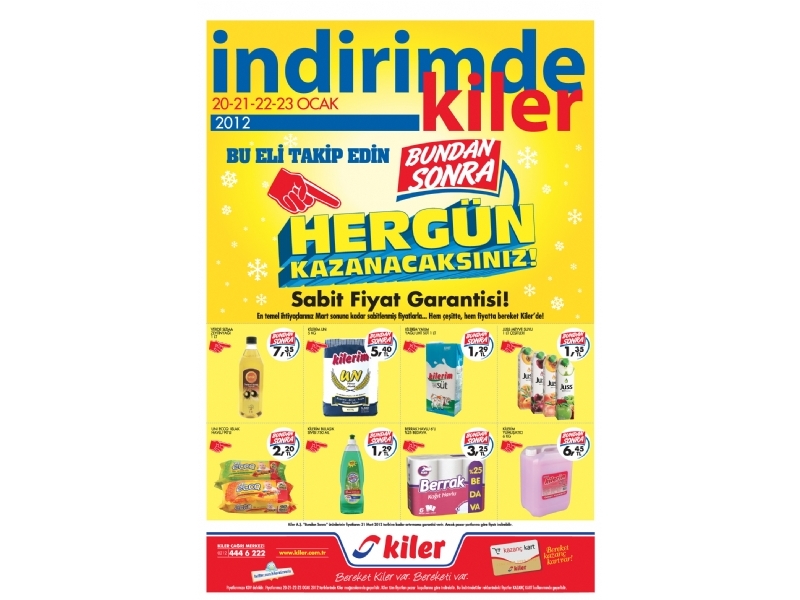 Kiler 20 - 23 Ocak 2012 HaftaSonu ndirimleri