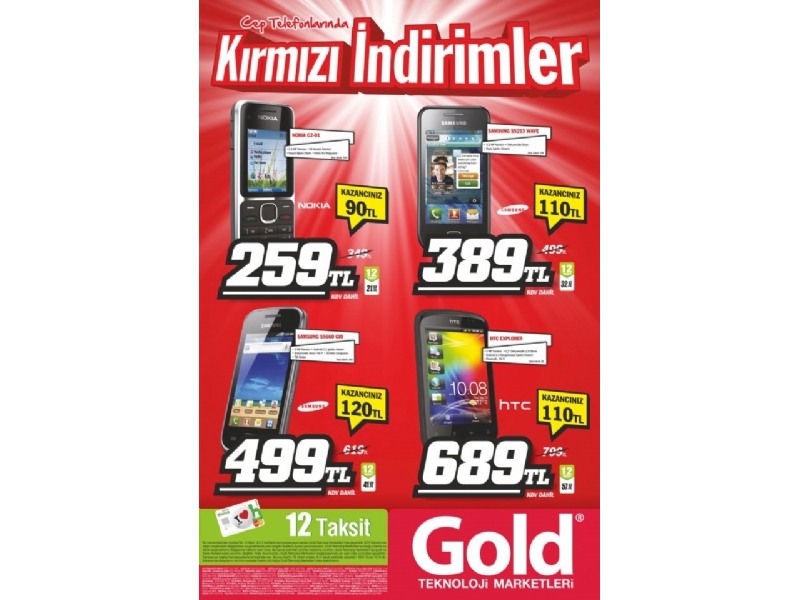 Gold'da Cep Telefonlarnda Krmz ndirimler!