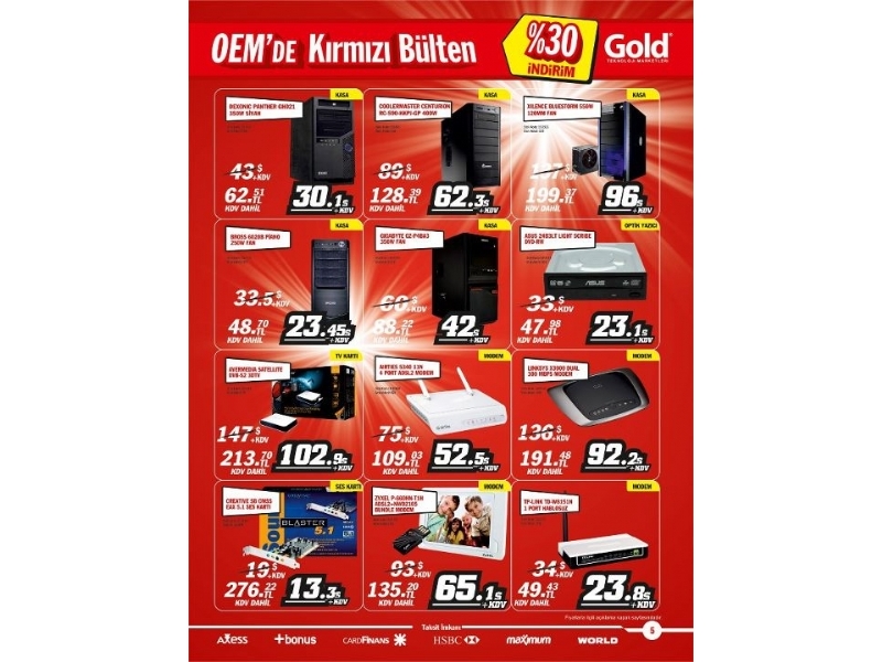 Gold 9 - 11 Mart Krmz Blten ndirim Kampanyas