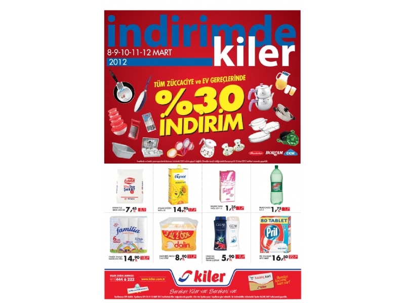 Kiler 8 - 12 Mart HaftaSonu ndirimleri