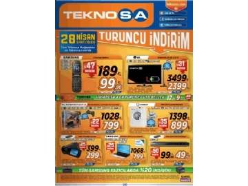 Teknosa 28 Nisan Turuncu ndirim - 2