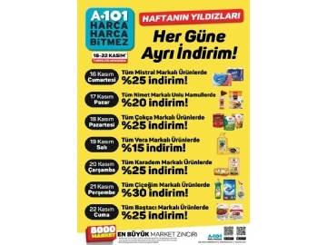 A101 16 - 22 Kasm Her Gne Ayr ndirim