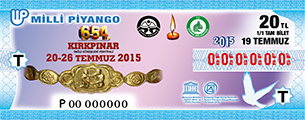 19 Temmuz 2015 Pazar tarihli 19 Temmuz 2015 Milli Pyango Bileti