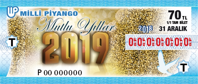 31 Aralk 2018 Pazartesi tarihli 2019 Ylba zel ekilii Milli Pyango Bileti